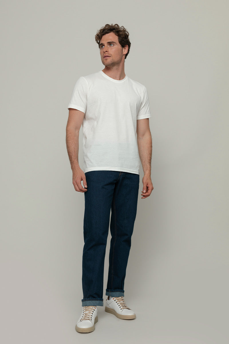 Pantaloni Jeans Uomo Cotone Rigenerato Kai Blu Indigo