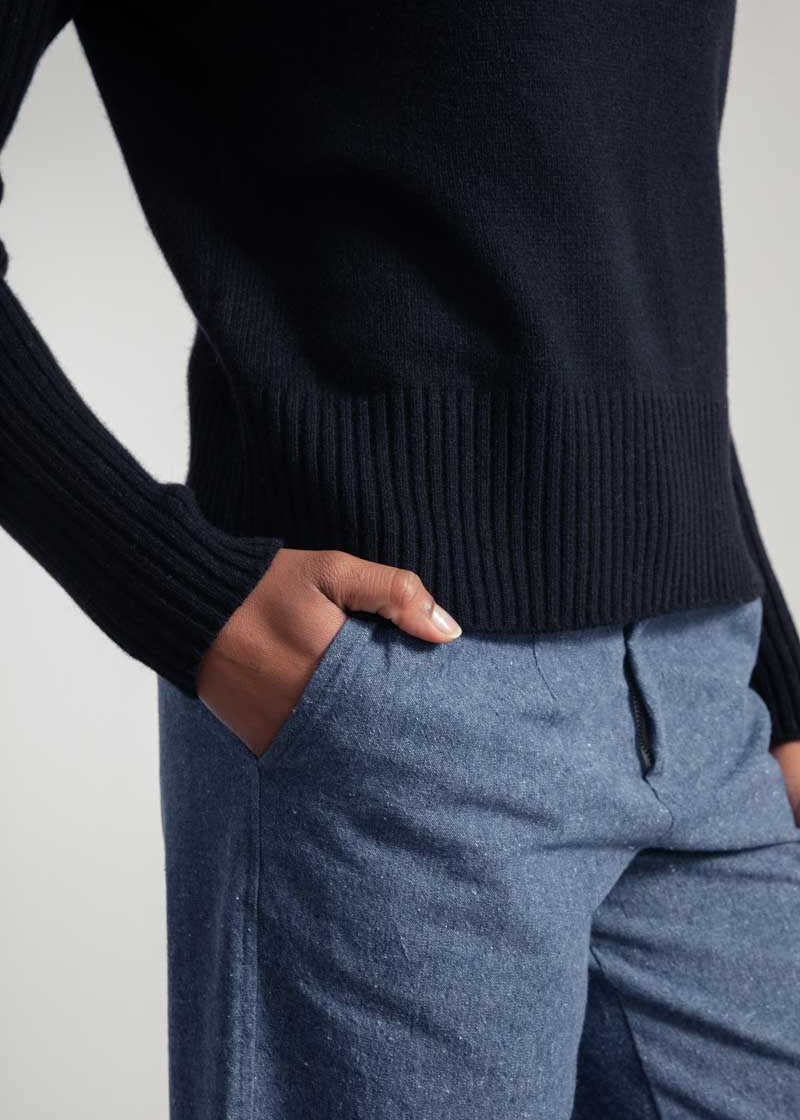 Nero Ardesia | Maglia Donna Cashmere Rigenerato Erminia