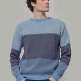 Maglia Unisex Cashmere Rigenerato Zero Waste Trio Azzurro Ortensia