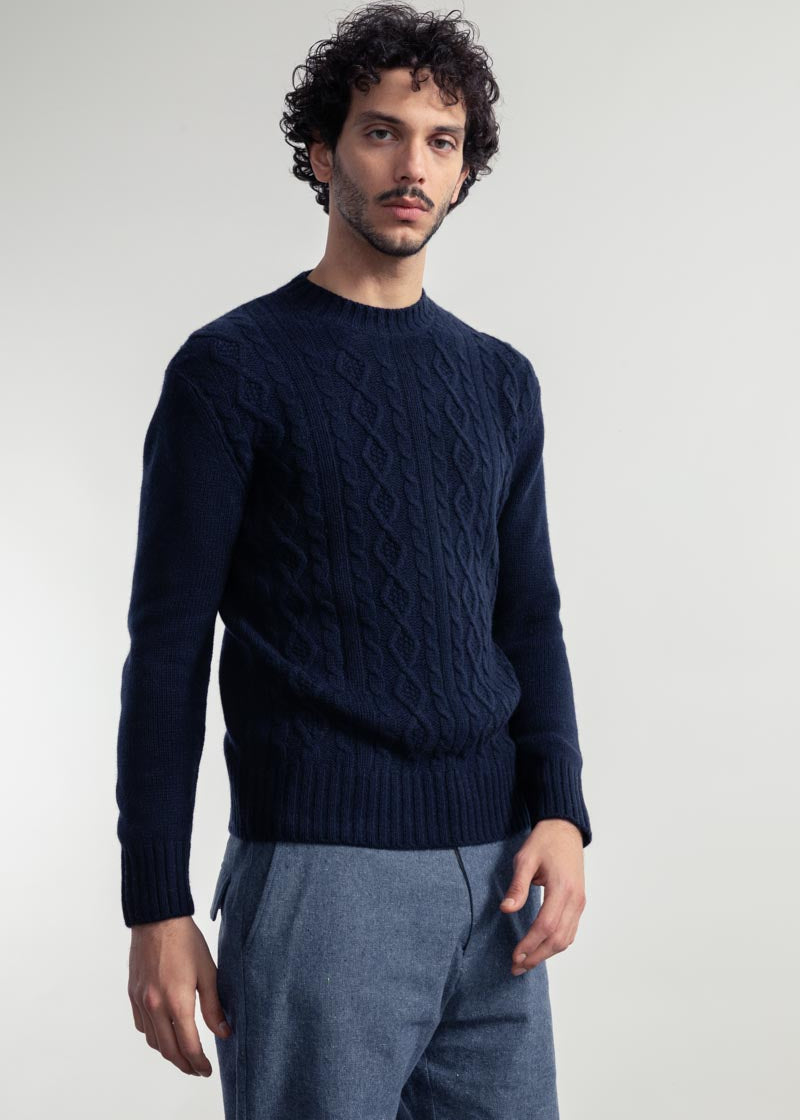 Maglia Unisex Lana Rigenerata Amos Blu