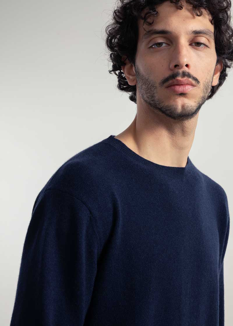 Blu Mora | Maglia Uomo Light Cashmere Rigenerato Alessio