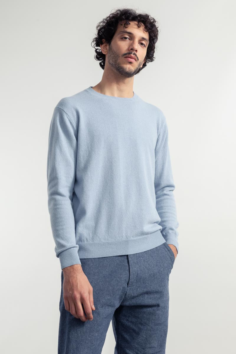 Azzurro Nuvola | Maglia Uomo Light Cashmere Rigenerato Alessio