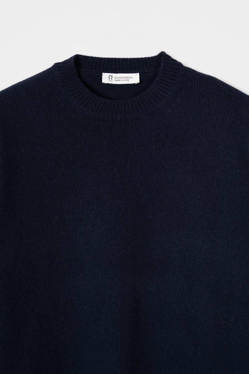 Maglia Donna Cashmere Rigenerato Edda Blu Mora
