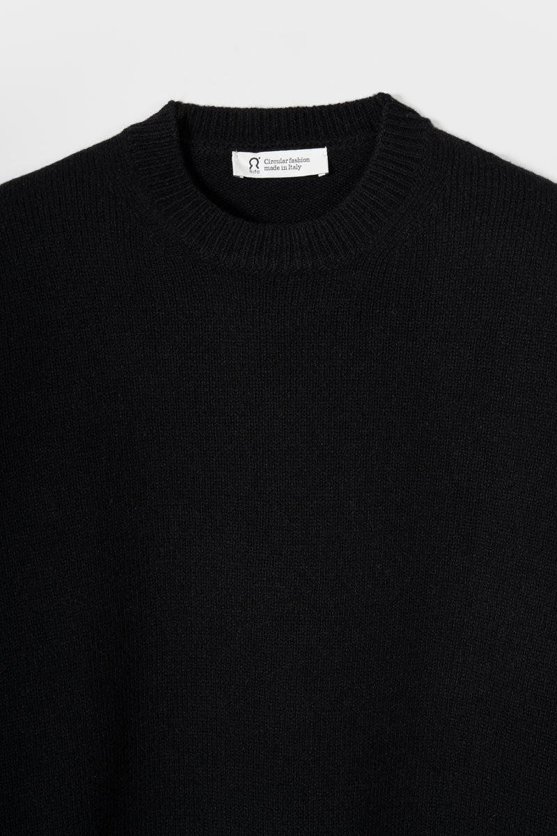 Maglia Donna Cashmere Rigenerato Edda Nero Ardesia