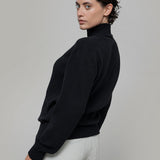 Nero Ardesia | Maglia collo alto cashmere rigenerato - Rifò Lab Moda circolare made in Italy