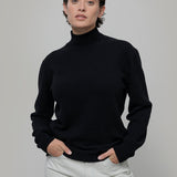 Nero Ardesia | Maglia collo alto cashmere rigenerato - Rifò Lab Moda circolare made in Italy