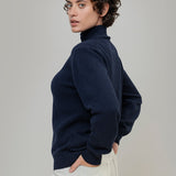 Maglia Donna Cashmere Rigenerato Edda Blu Mora