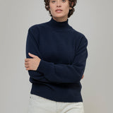 Maglia Donna Cashmere Rigenerato Edda Blu Mora