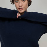 Maglia Donna Cashmere Rigenerato Edda Blu Mora