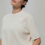T-Shirt Donna Cotone Rigenerato Carlotta Bianco - Rifò Lab Moda circolare made in Italy