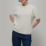 T-Shirt Donna Cotone Rigenerato Carlotta Bianco - Rifò Lab Moda circolare made in Italy