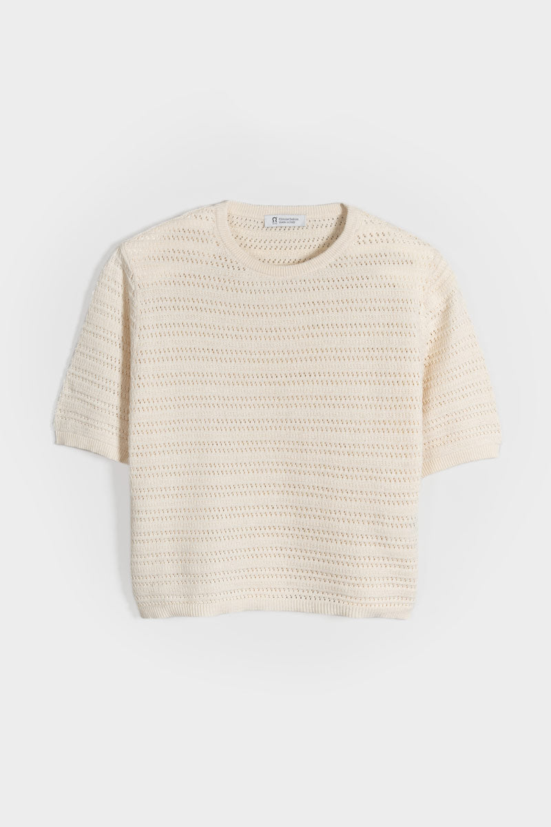 T-Shirt Donna Cotone Rigenerato Elisa Bianco