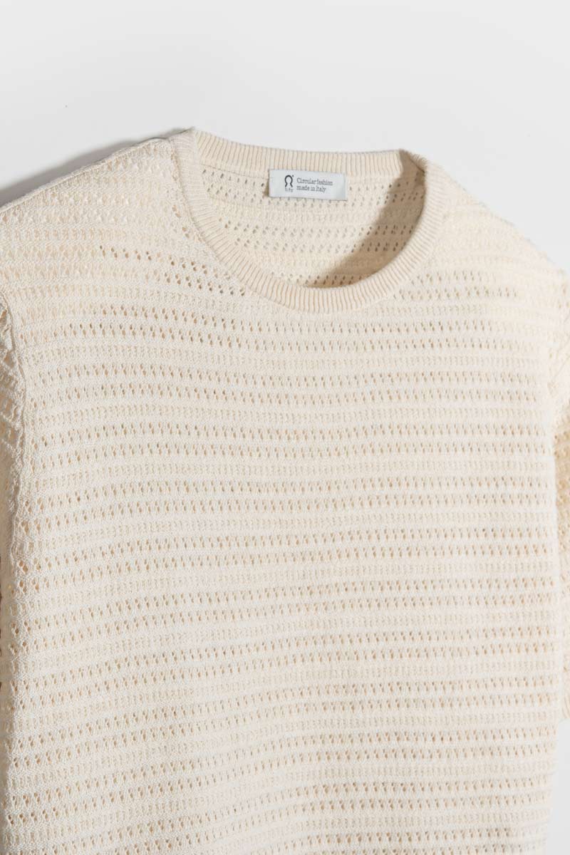 T-Shirt Donna Cotone Rigenerato Elisa Bianco