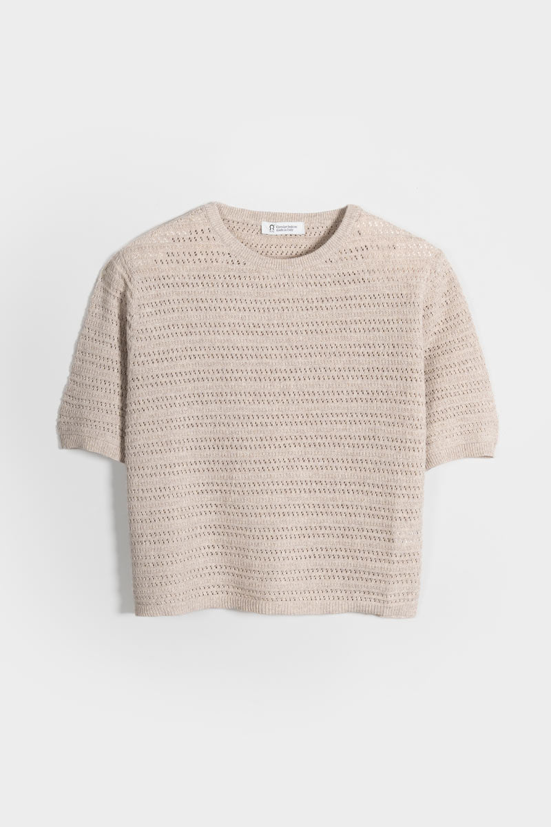 T-Shirt Donna Cotone Rigenerato Elisa beige