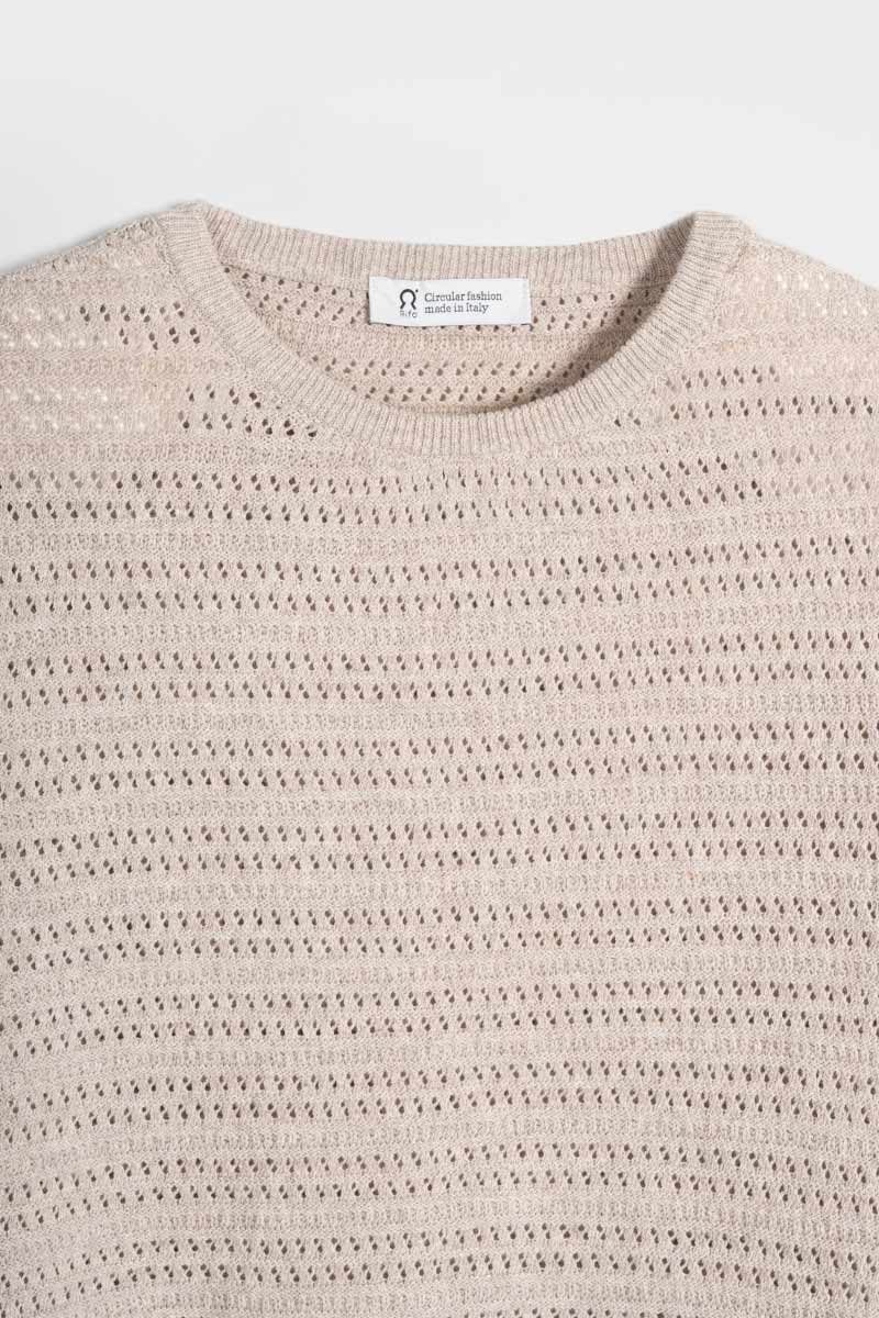 T-Shirt Donna Cotone Rigenerato Elisa beige