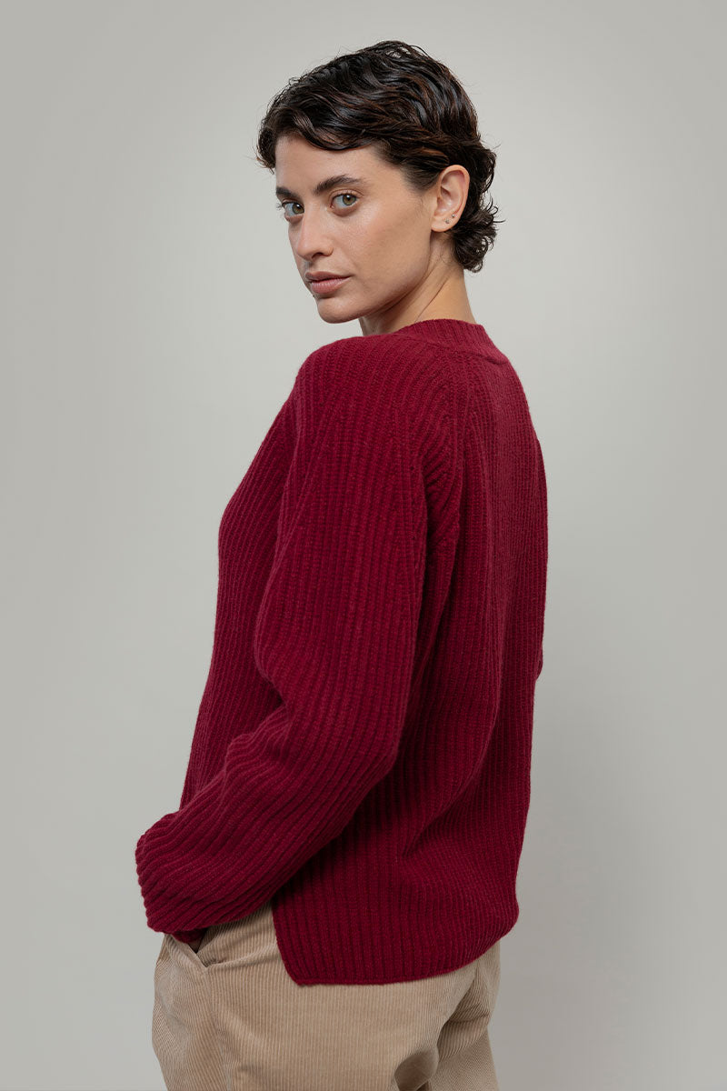 Maglia Scollo a V Donna Lana Manon - Rifò Lab Moda circolare made in Italy