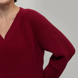 Maglia Scollo a V Donna Lana Manon - Rifò Lab Moda circolare made in Italy