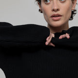 Maglia Donna Cashmere Rigenerato Melissa Nero - Rifò Lab Moda circolare made in Italy