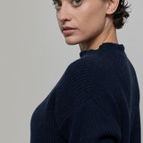 Maglia Donna Cashmere Rigenerato Melissa Blu - Rifò Lab Moda circolare made in Italy