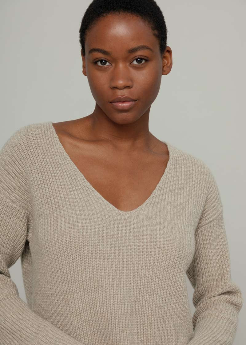 Maglia Donna Cashmere Rigenerato Ester Beige