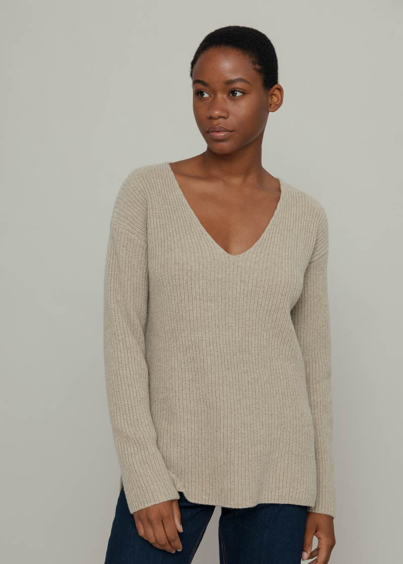 Maglia Donna Cashmere Rigenerato Ester Beige