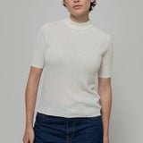 Bianco Grezzo | Maglia lupetto seta rigenerata - Rifò Lab Moda circolare made in Italy