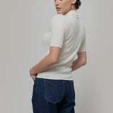 Bianco Grezzo | Maglia lupetto seta rigenerata - Rifò Lab Moda circolare made in Italy