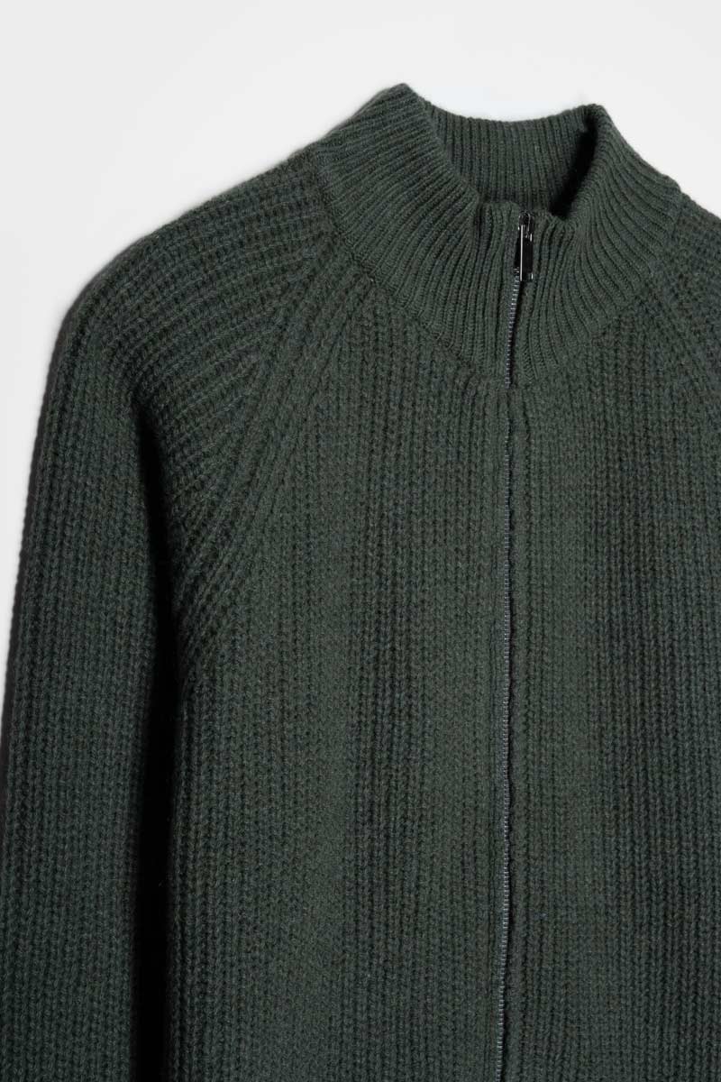 Verde Foresta | Cardigan Uomo Cashmere Rigenerato Ippolito