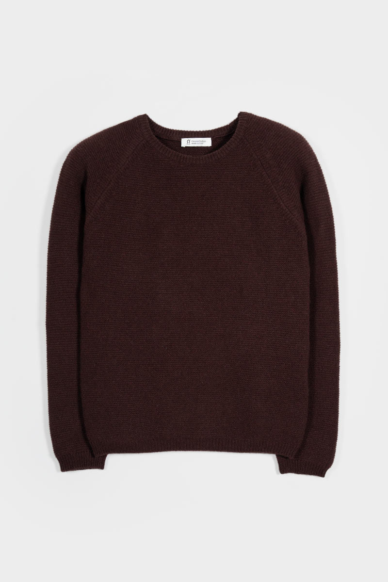 Maglia Girocollo Donna Cashmere Rigenerato Giulietta Marrone - Rifò Lab Moda circolare made in Italy