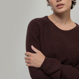 Maglia Girocollo Donna Cashmere Rigenerato Giulietta Marrone - Rifò Lab Moda circolare made in Italy