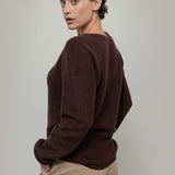Maglia Girocollo Donna Cashmere Rigenerato Giulietta Marrone - Rifò Lab Moda circolare made in Italy