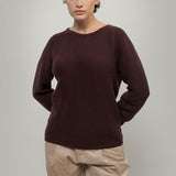 Maglia Girocollo Donna Cashmere Rigenerato Giulietta Marrone - Rifò Lab Moda circolare made in Italy