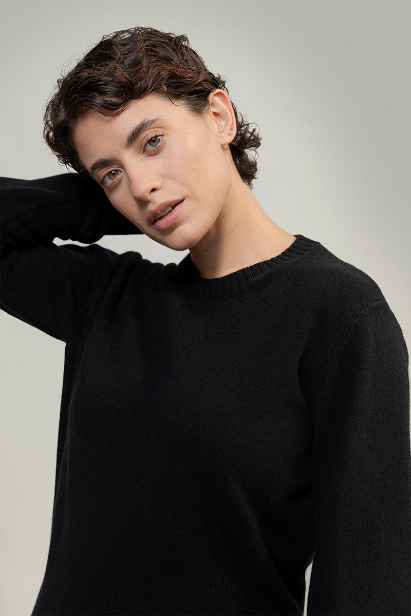 Nero Ardesia | Maglia Donna Lana Rigenerata Laura
