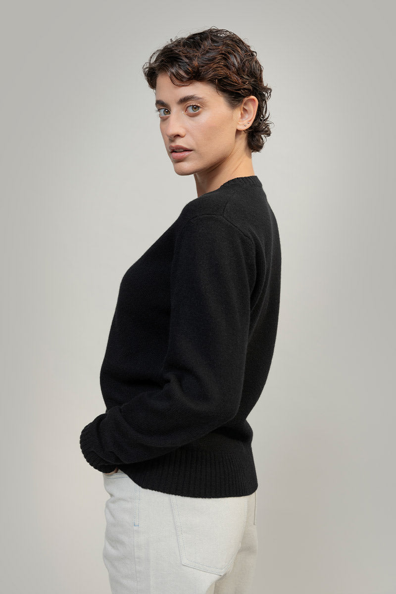 Nero Ardesia | Maglia Donna Lana Rigenerata Laura