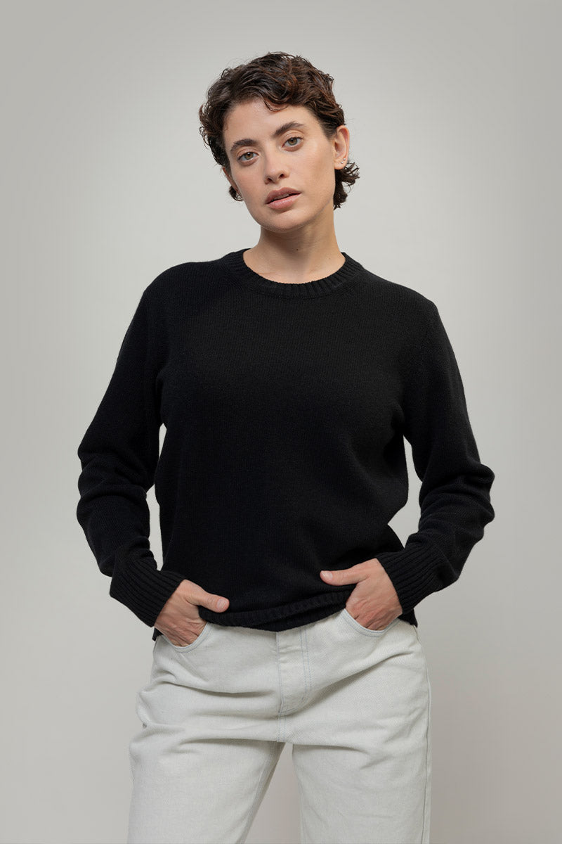 Nero Ardesia | Maglia Donna Lana Rigenerata Laura