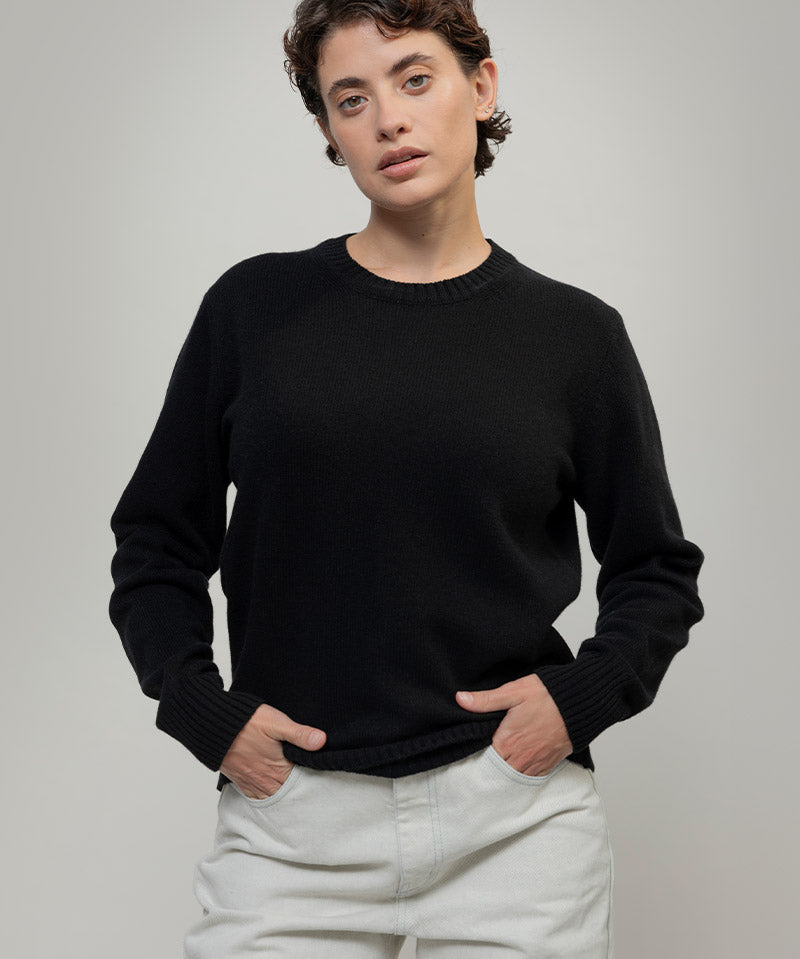 Nero Ardesia | Maglia Donna Lana Rigenerata Laura