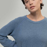 Maglia Donna Denim Rigenerato Alice Blu Atlantico - Rifò Lab Moda circolare made in Italy