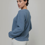 Maglia Donna Denim Rigenerato Alice Blu Atlantico - Rifò Lab Moda circolare made in Italy