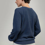 Maglia Donna Denim Rigenerato Alice Blu Baltico - Rifò Lab Moda circolare made in Italy