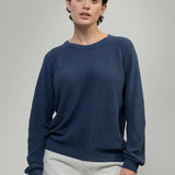 Maglia Donna Denim Rigenerato Alice Blu Baltico - Rifò Lab Moda circolare made in Italy