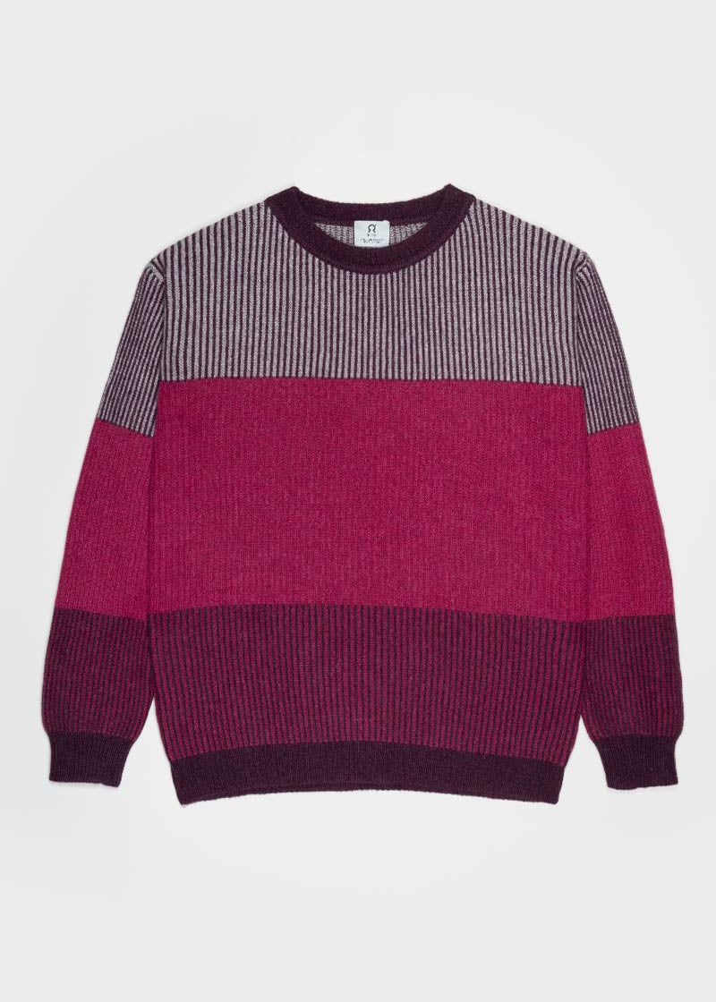 Maglia Unisex Cashmere Rigenerato Zero Waste Trio Viola Melanzana