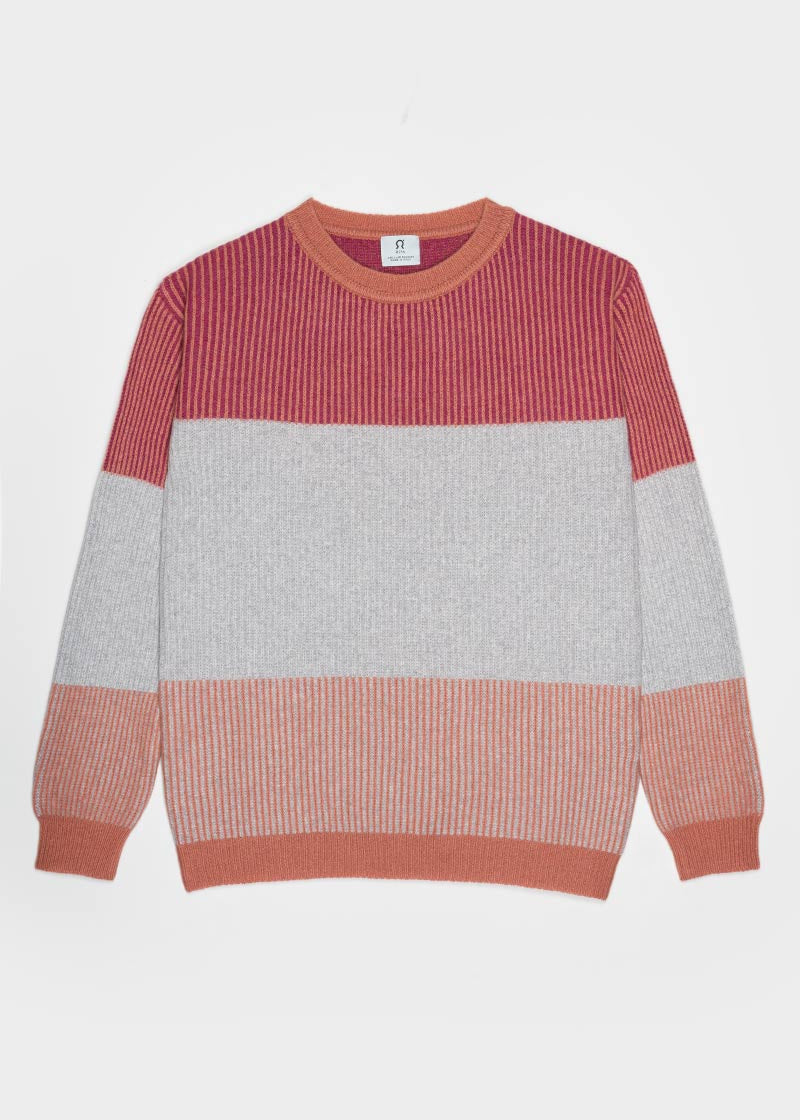 Maglia Unisex Cashmere Rigenerato Zero Waste Trio Arancio Pompelmo