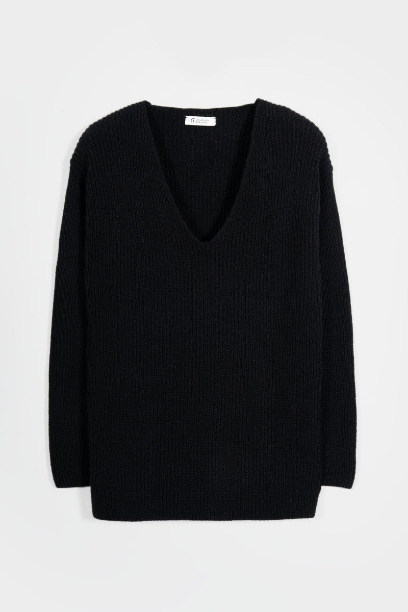 Maglia Donna Cashmere Rigenerato Ester Nero