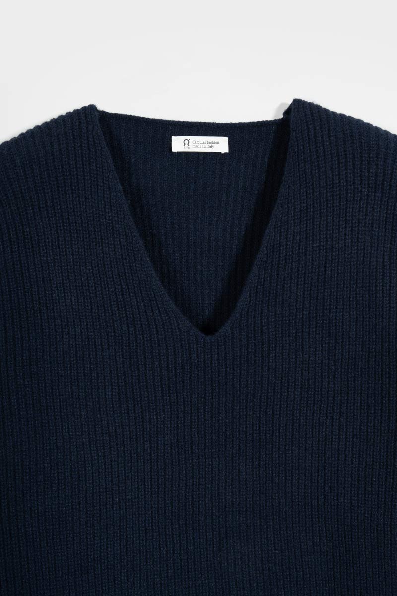 Maglia Donna Cashmere Rigenerato Ester Blu