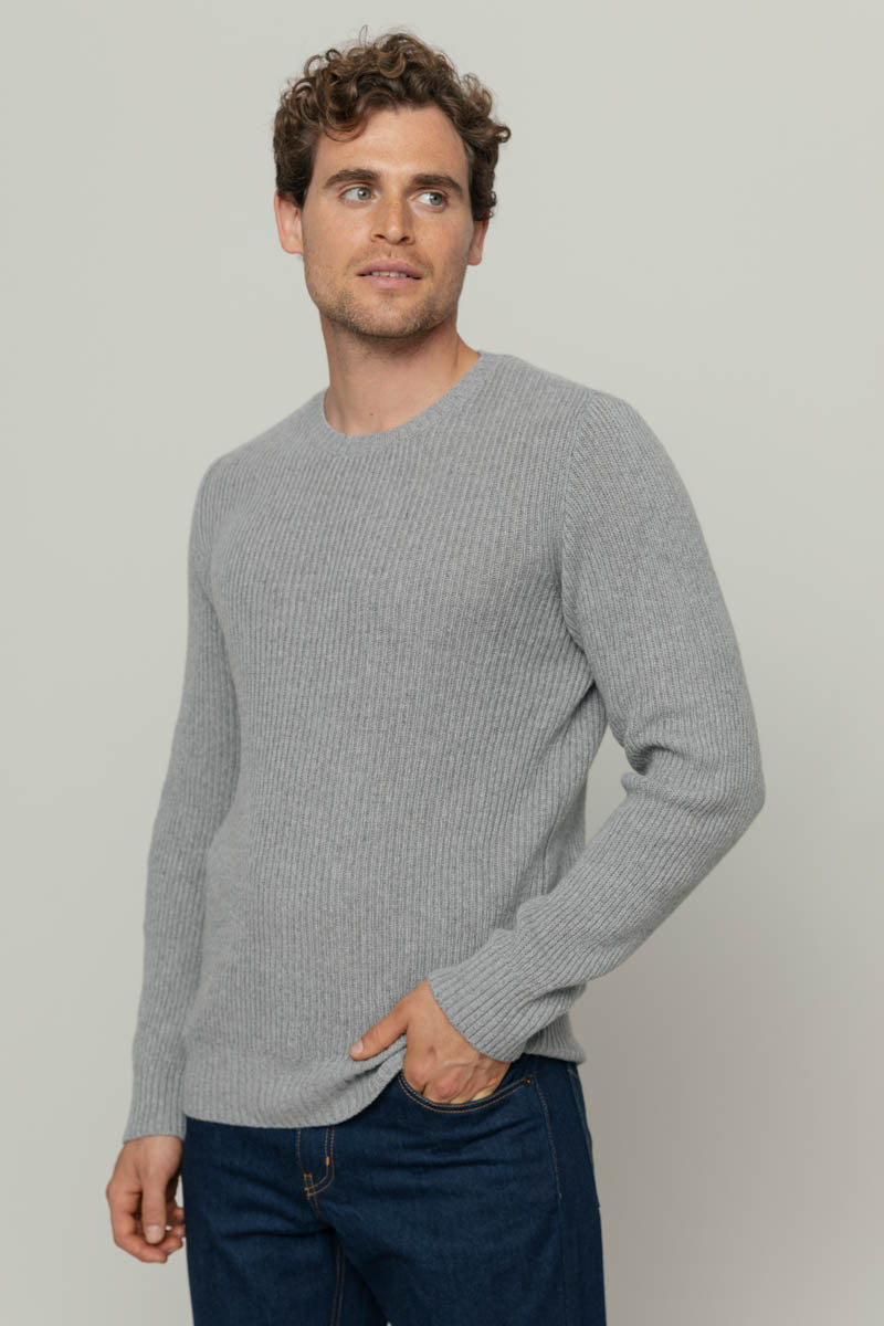 Cardigan Pullover Cashmere Uomo Carlo Grigio Regenerated