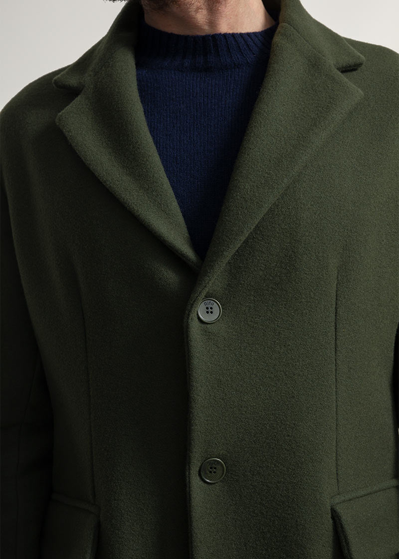 Verde Felce | Cappotto Uomo Lana Rigenerata Gilberto