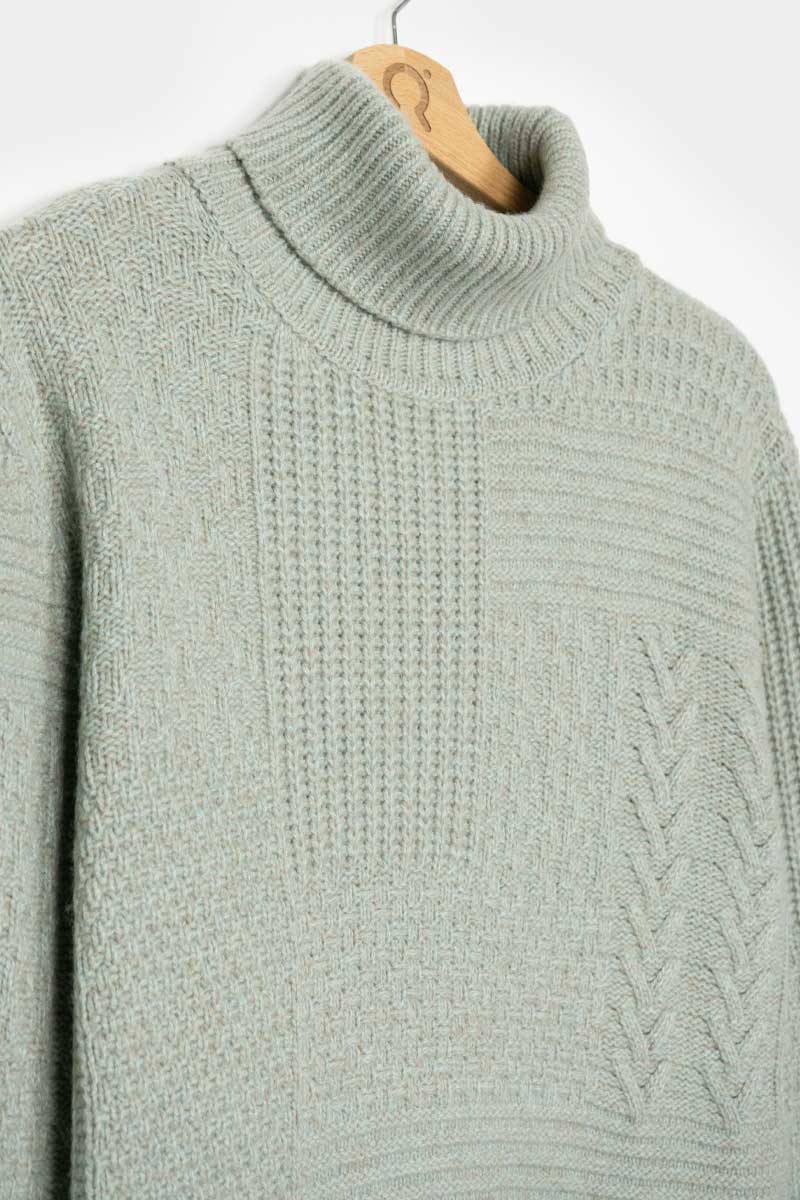 Mouline Verde Licheni | Maglia Uomo Cashmere Rigenerato Bartolomeo