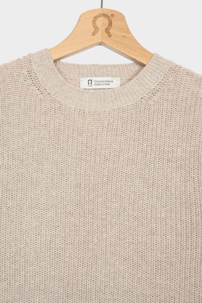 Beige Avena | Maglia Uomo Cotone Rigenerato Luca