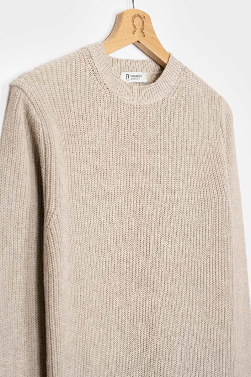 Beige Avena | Maglia Uomo Cotone Rigenerato Luca
