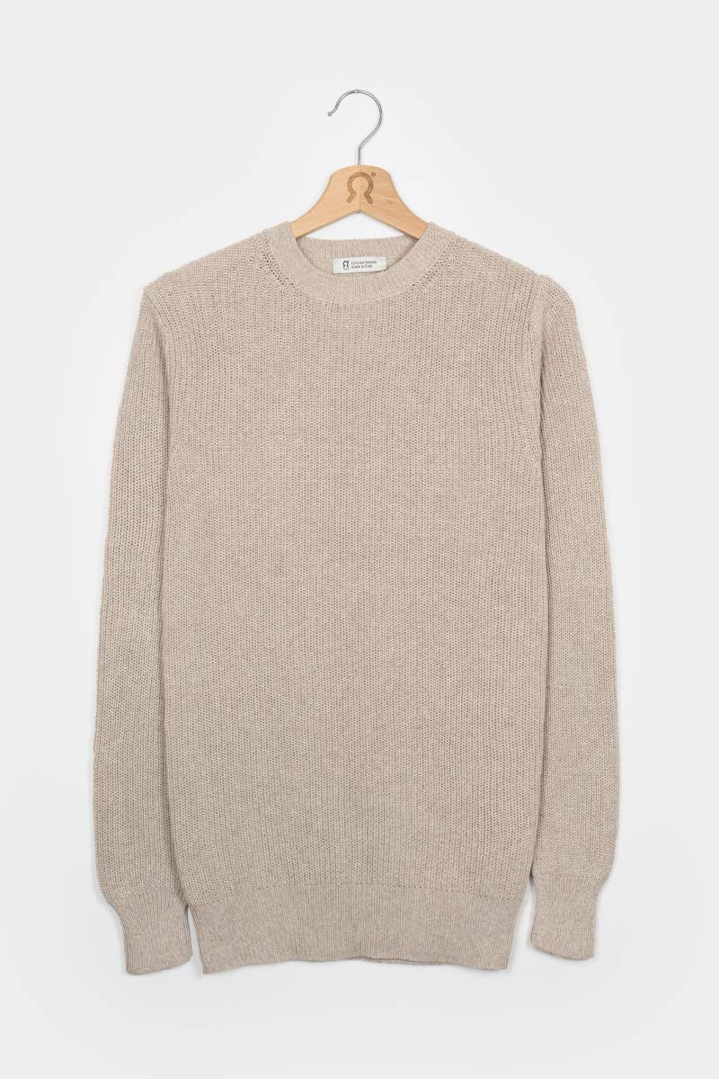 Beige Avena | Maglia Uomo Cotone Rigenerato Luca